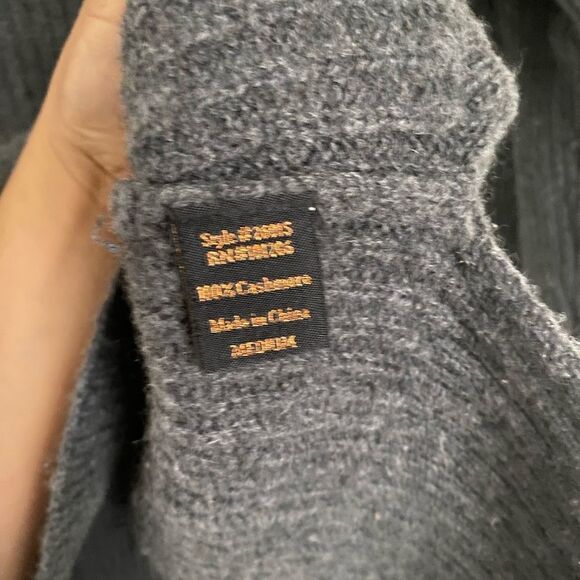 Soft Surroundings 100% Cashmere Comfy Sweater Women’s Medium Dark Gray - Picture 3 of 4